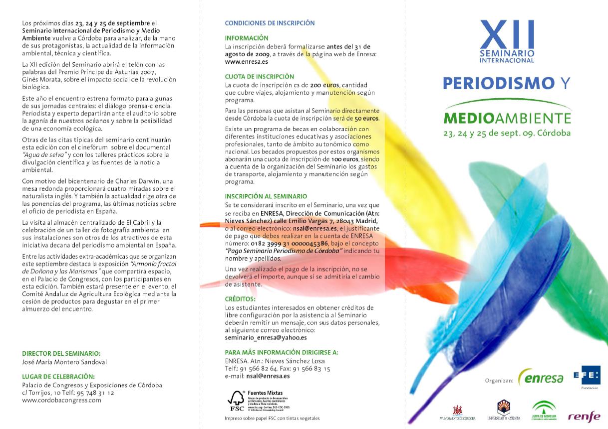 XII Seminario Periodismo y Medio Ambiente, en Córdoba