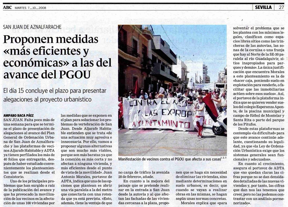 Avance de PGOU de San Juan. ADTA presentará sugerencias