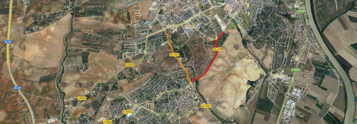La Diputación de Sevilla entrega el proyecto del carril bici que unirá Mairena del Aljarafe y Palomares del Río.