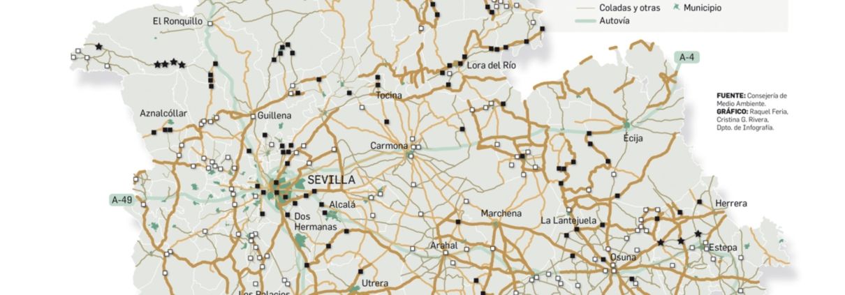 Cuatro tramos de vías pecuarias en Sevilla, cedidos ilegalmente, según resuelve el Tribunal Superior