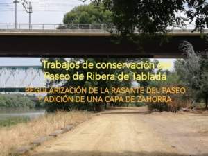 FINALIZAN LOS TRABAJOS DE CONSERVACIÓN DEL PASEO DE RIBERA DE TABLADA FINALIZAN LOS TRABAJOS DE CONSERVACIÓN DEL PASEO DE RIBERA DE TABLADA