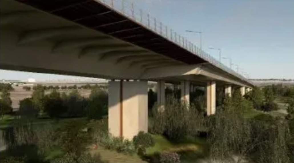 Parque periurbano y corredor ecológico previstos bajo el puente de la SE40