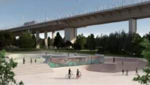 Parque periurbano y corredor ecológico previstos bajo el puente de la SE40