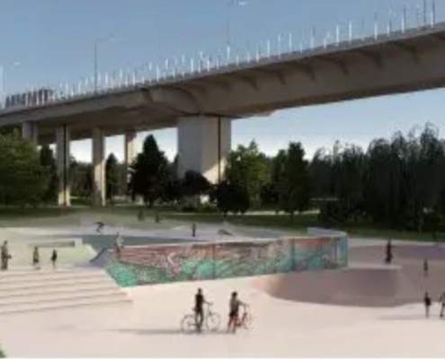 Parque periurbano y corredor ecológico previstos bajo el puente de la SE40