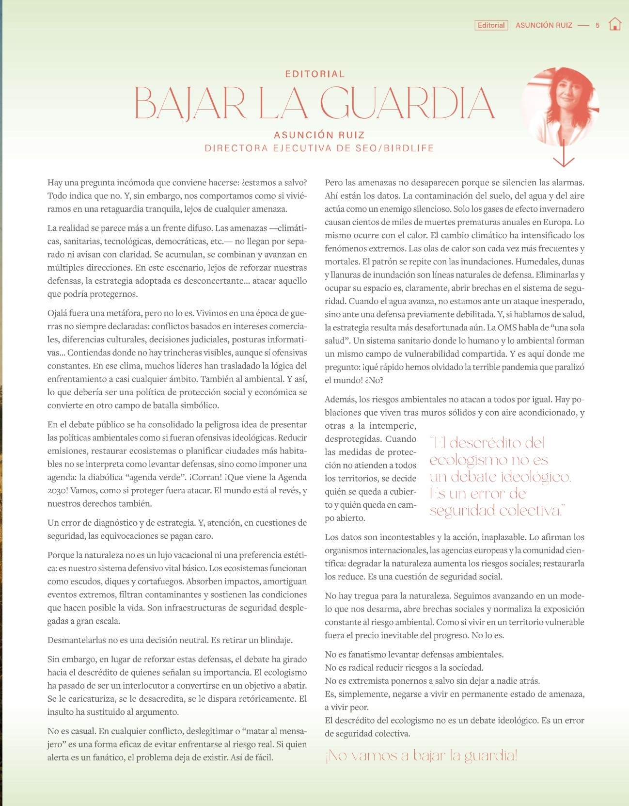 Lecturas de verano_7: Opinión de la directora de SEO/BIRDLIFE